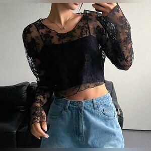 Elegant Black Lace Top